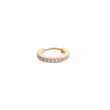 Load image into Gallery viewer, Crystal Hoop Earring Gold