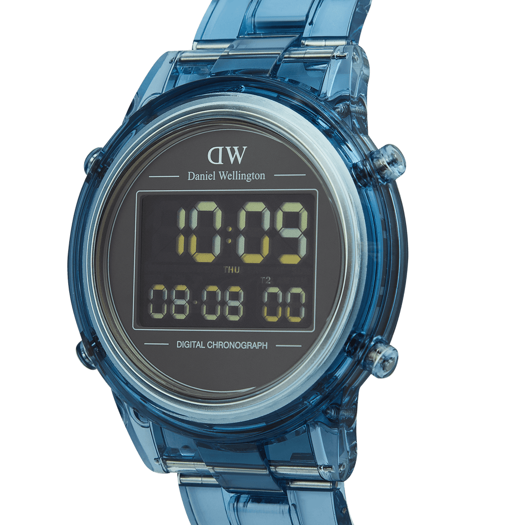 Retro Digital Light Blue Watch