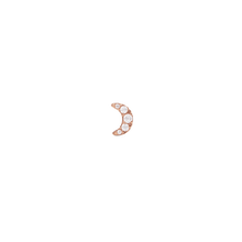 Load image into Gallery viewer, Crystal Moon Stud Rose Gold