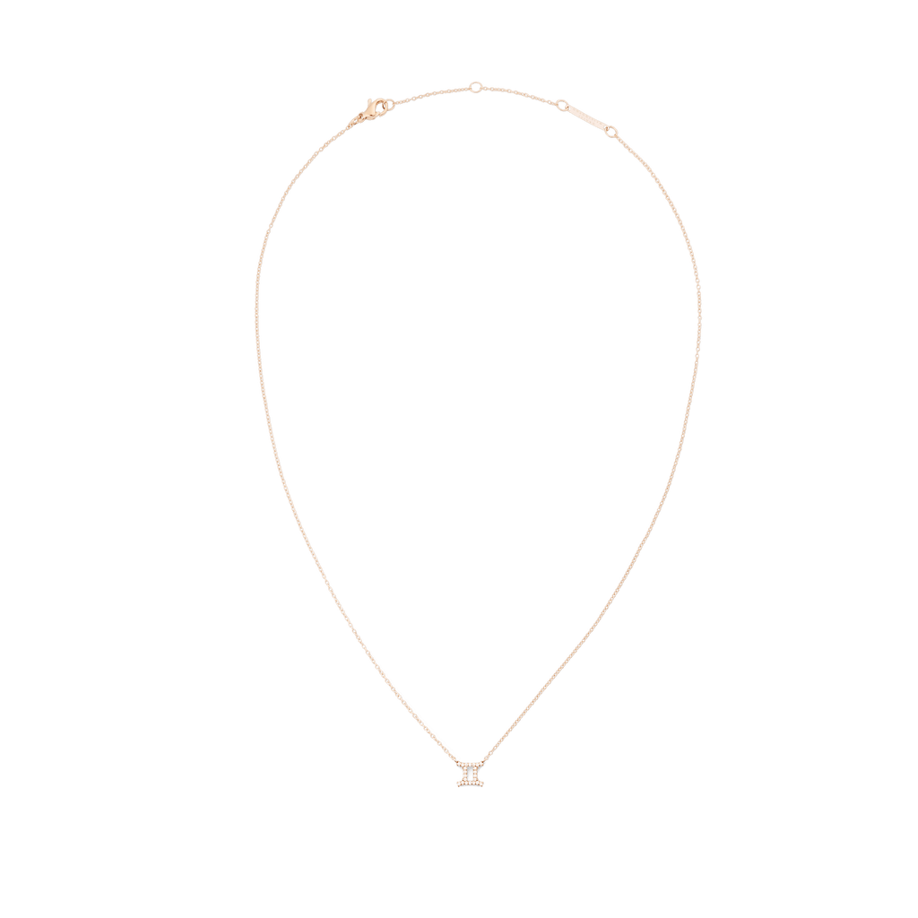Zodiac Crystal Necklace Rose Gold