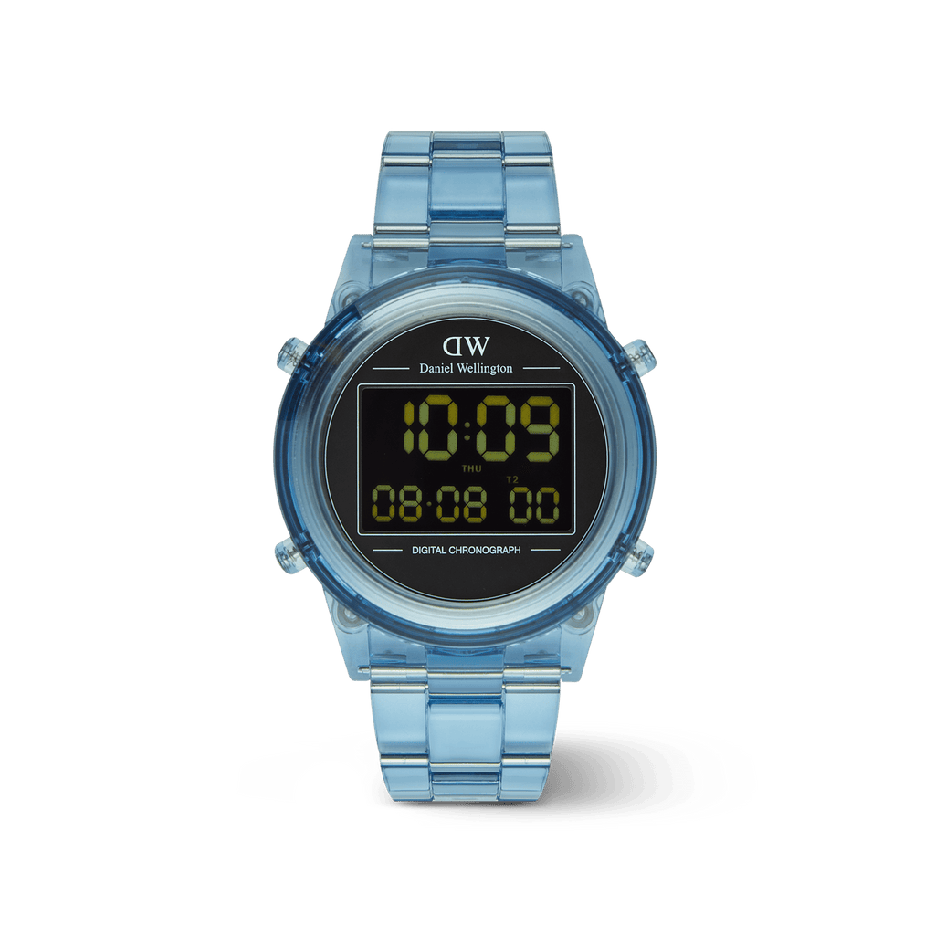 Retro Digital Light Blue Watch