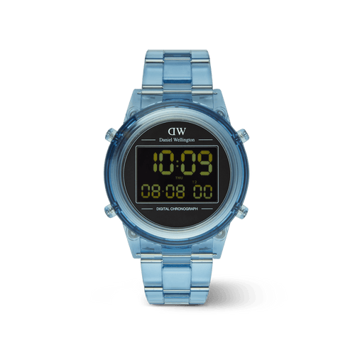 Retro Digital Light Blue Watch
