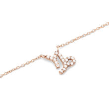 Load image into Gallery viewer, Zodiac Crystal Necklace Rose Gold