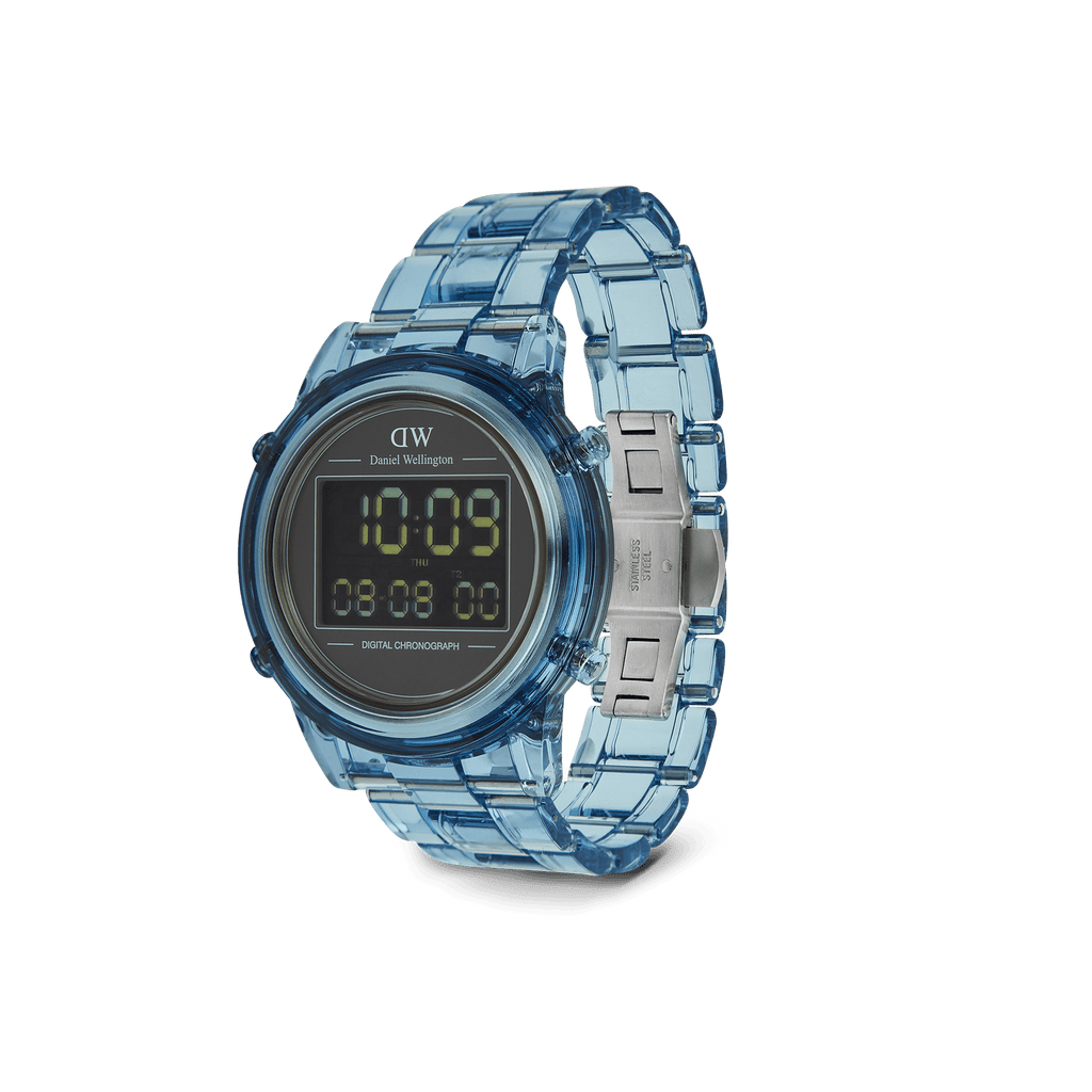 Retro Digital Light Blue Watch