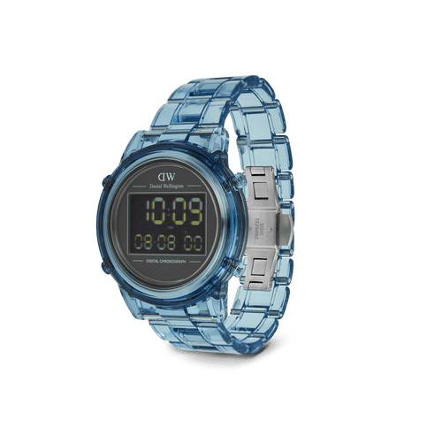 Retro Digital Light Blue Watch