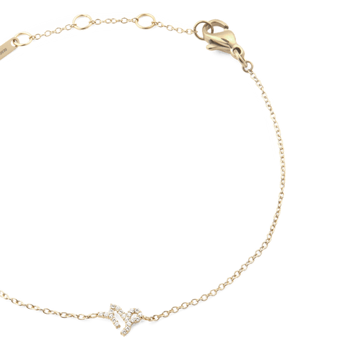Crystal Zodiac Chain Bracelet Gold