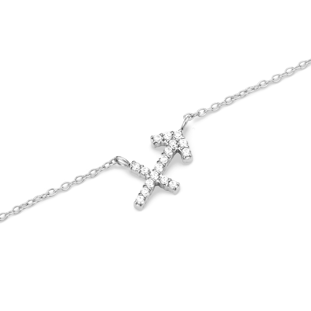 Zodiac Crystal Necklace Silver