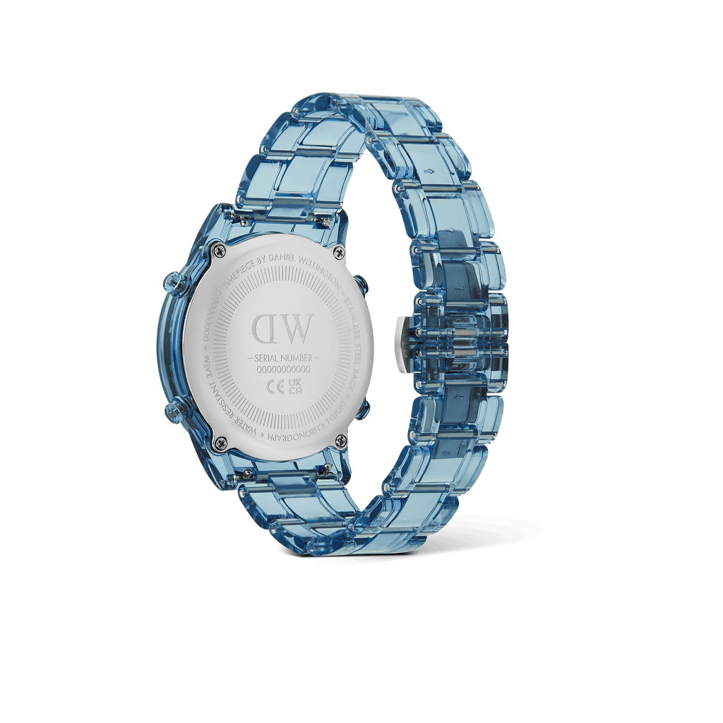Retro Digital Light Blue Watch