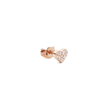 Load image into Gallery viewer, Crystal Heart Stud Rose Gold