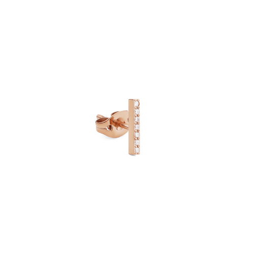 Crystal Bar Stud Rose Gold