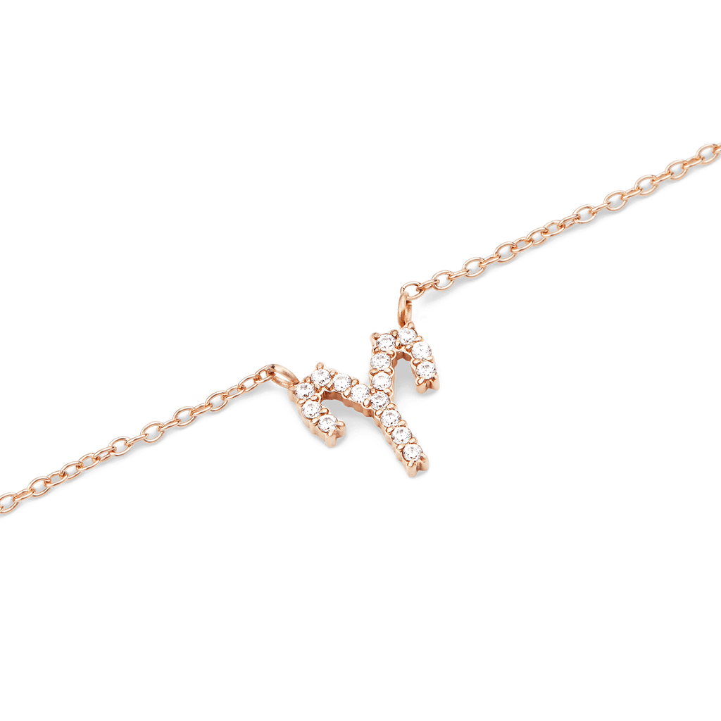 Zodiac Crystal Necklace Rose Gold