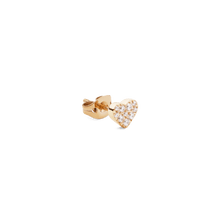 Load image into Gallery viewer, Crystal Heart Stud Gold