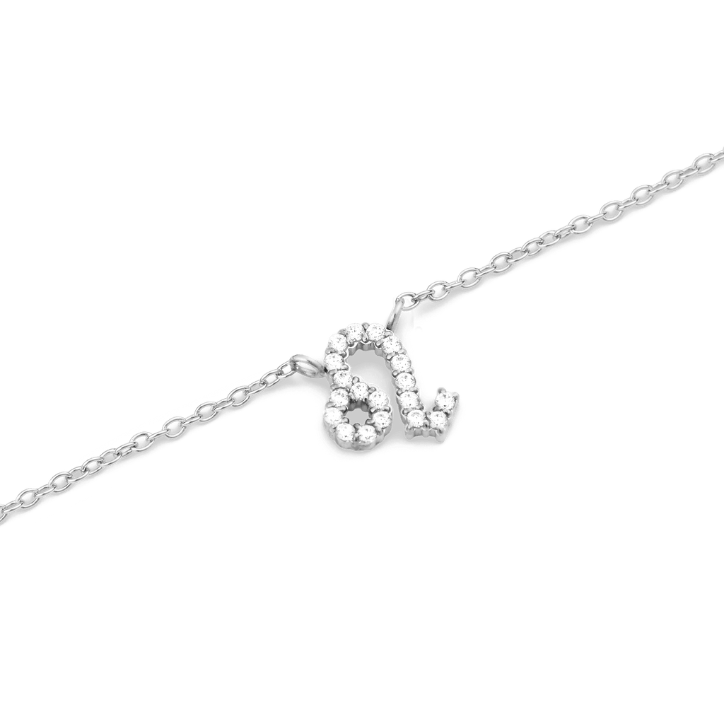 Zodiac Crystal Necklace Silver
