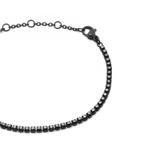 Load image into Gallery viewer, Black Crystal Tennis Bracelet