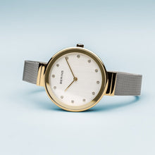 Load image into Gallery viewer, Bering Classic Polished Gold Silver Mesh Watch