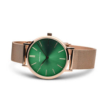 Load image into Gallery viewer, Bering Rose Gold Polished Green Watch