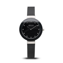 Load image into Gallery viewer, Bering Ceramic Polished Silver Slim Black Watch