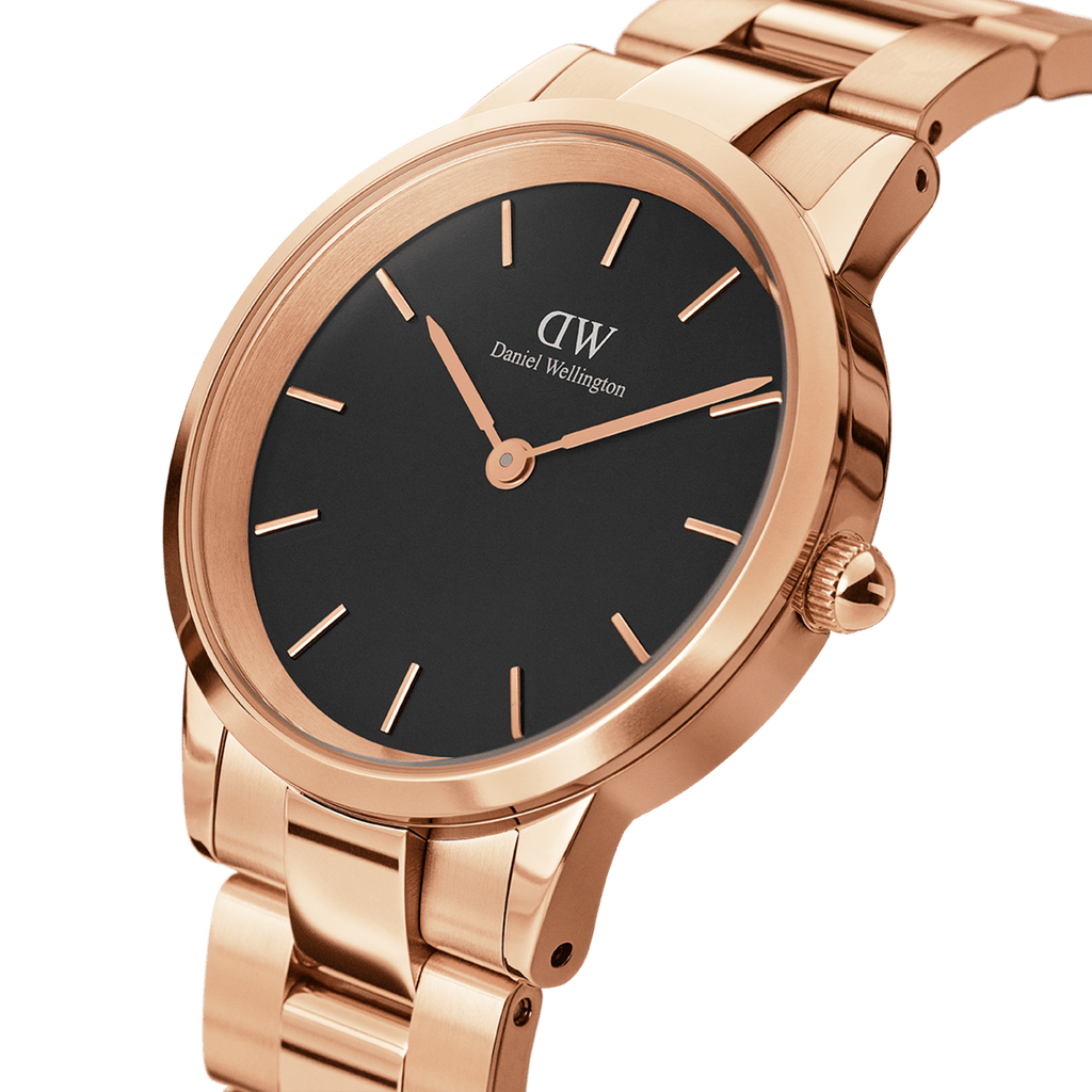 Daniel Wellington Iconic Link 36 Rose Gold & Black Watch