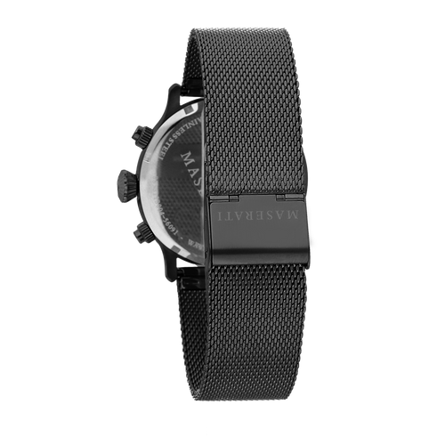EPOCA 42mm Black Steel Mesh Watch