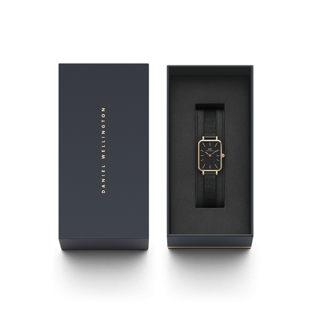 Daniel Wellington Quadro 20X26 Pressed Ashfield Rose Gold & Black Watch