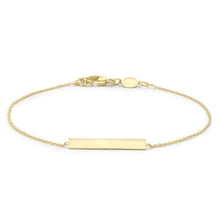 Load image into Gallery viewer, 9K Yellow Gold 3mm x 20mm Horizontal-Bar Adjustable Bracelet 18cm-19cm