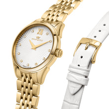 Load image into Gallery viewer, Philip Roma Gold Watch with Interchangeable White Strap