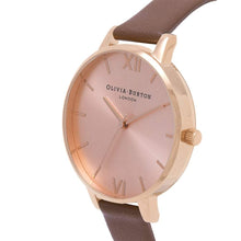 Load image into Gallery viewer, Olivia Burton Big Dial Rose Gold Case Brown Watch - Gold