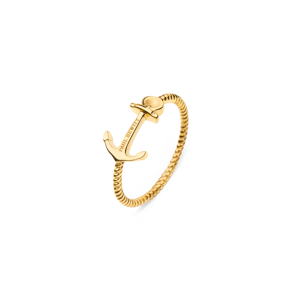 Paul Hewitt Anchor Rope Gold Ring - 54