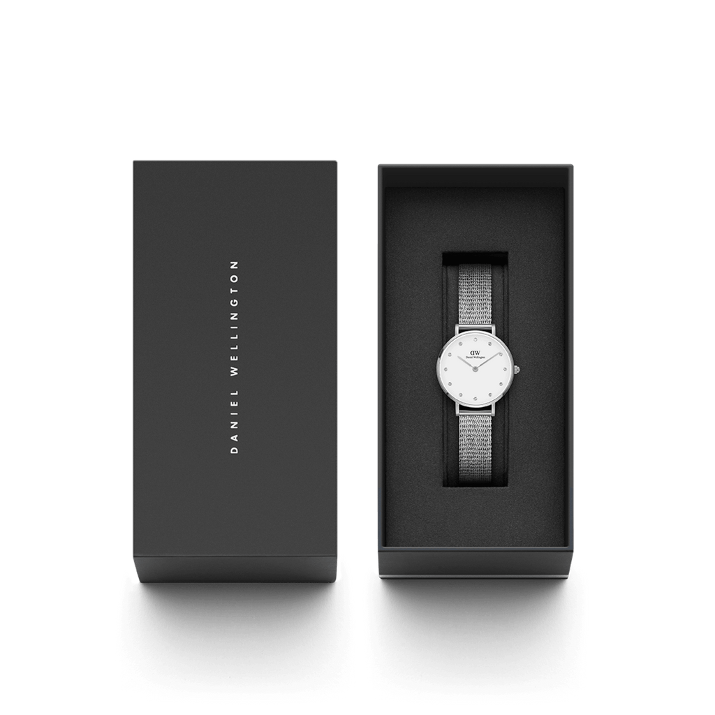 Daniel Wellington Petite 28 Pressed Sterling Lumine Silver & White Watch