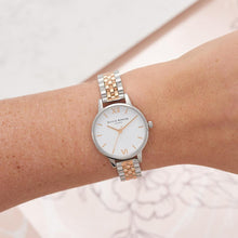 Load image into Gallery viewer, Olivia Burton White Dial Rose Gold Two Tone Bracelet Watch - Silver