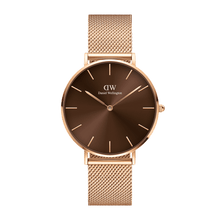 Load image into Gallery viewer, Daniel Wellington Petite Amber 28 Rose Gold &amp; Brown Watch