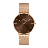 Daniel Wellington Petite Amber 28 Rose Gold & Brown Watch