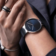 Load image into Gallery viewer, Bering Classic Brushed Silver Blue Milanese Mesh Watch