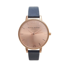 Load image into Gallery viewer, Olivia Burton Big Dial Rose Gold Case Navy Watch - Rose Gold