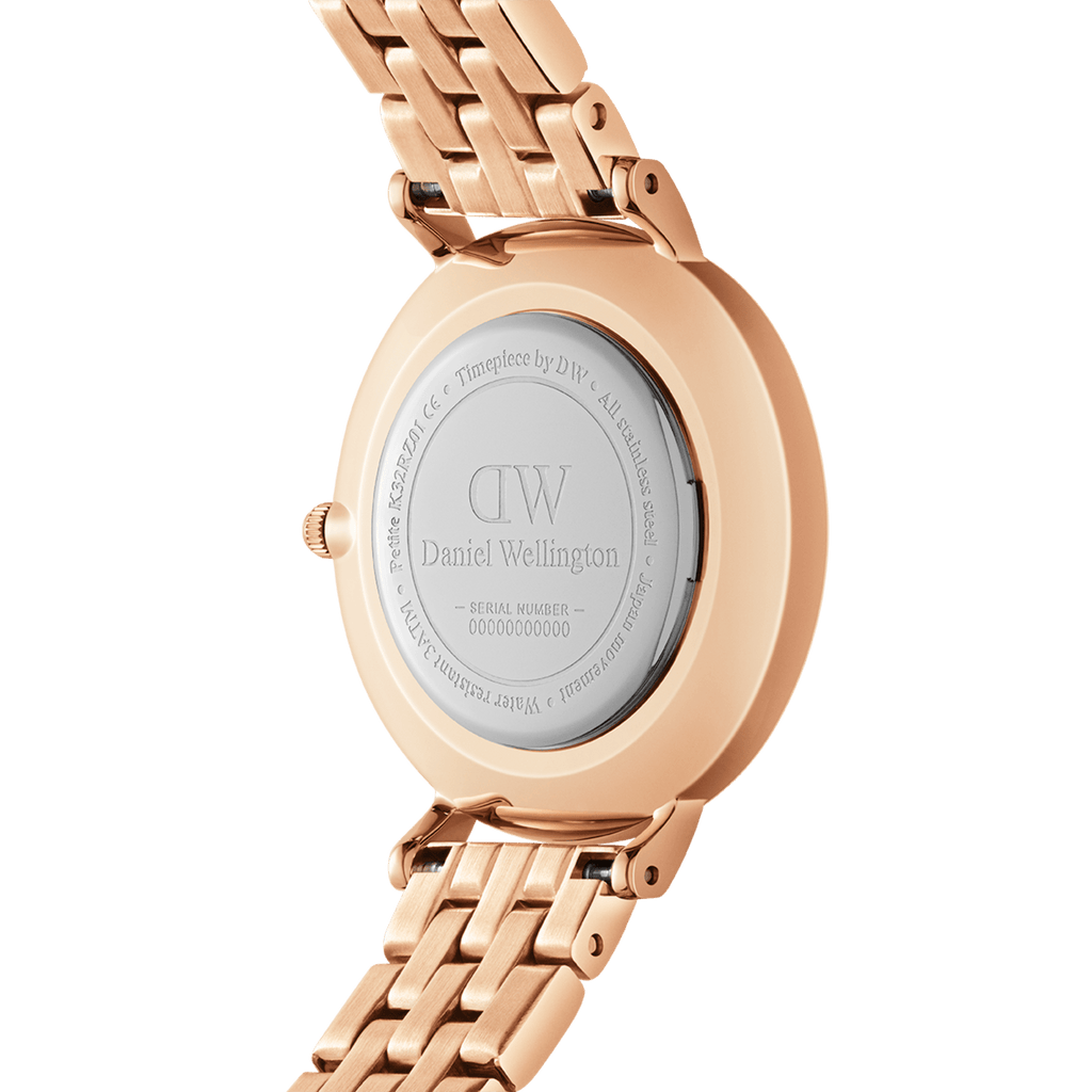 Daniel Wellington Petite Lumine 28 5-Link Rose Gold & Mother of Pearl Pink Watch