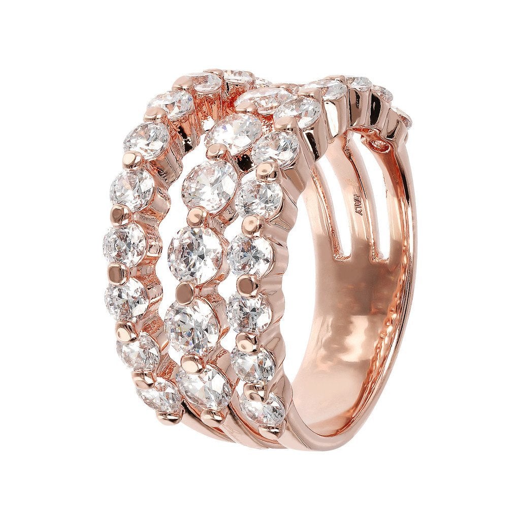 Bronzallure 3 Row Riviera Ring