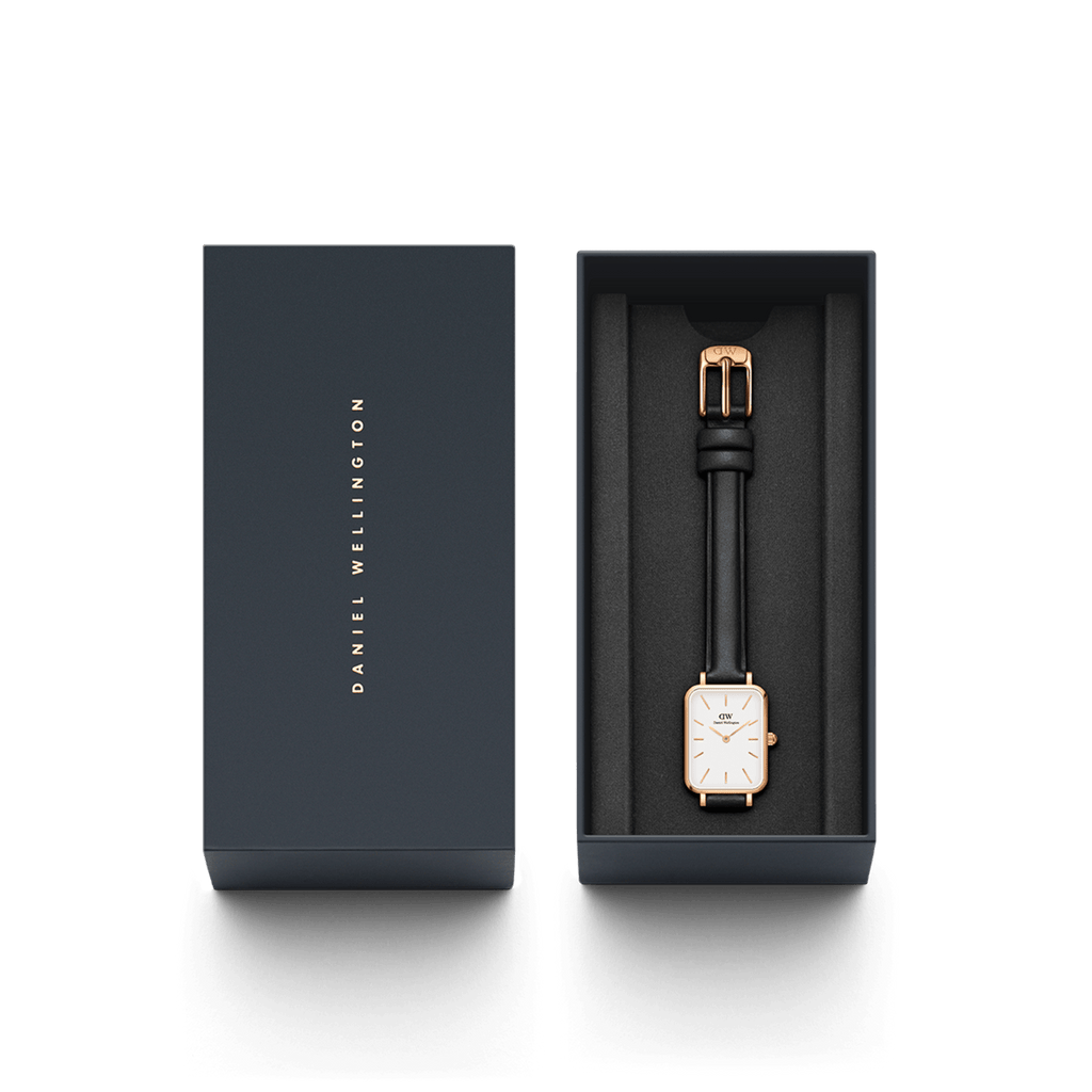 Daniel Wellington Quadro 20X26 Pressed Sheffield Rose Gold & White Watch