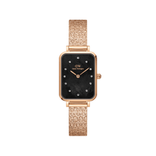 Load image into Gallery viewer, Daniel Wellington Quadro 20x26 Lumine Rose Gold Mother of Pearl Black Watch