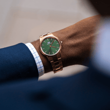 Load image into Gallery viewer, Daniel Wellington Iconic Link Emerald 36 Rose Gold &amp; Green Watch