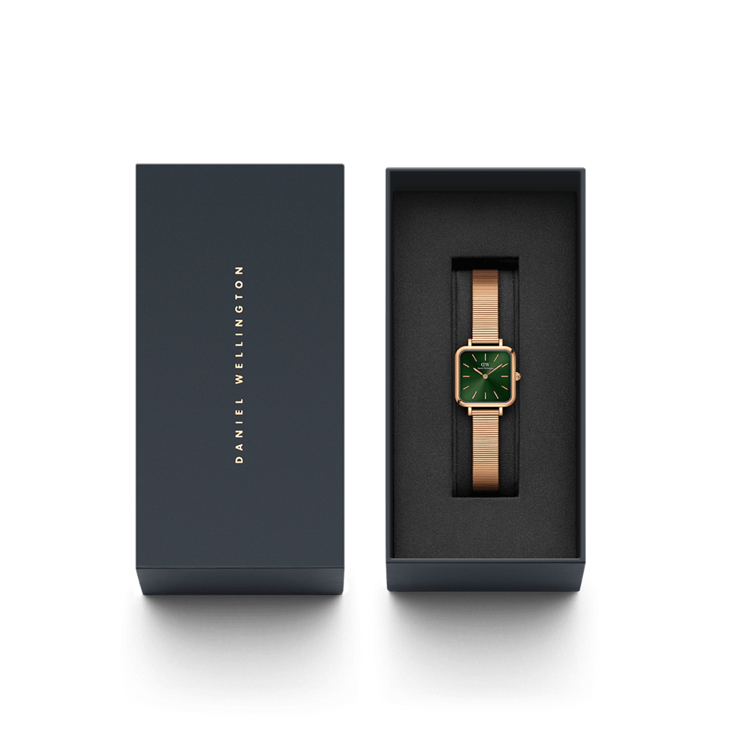 Daniel Wellington Quadro Studio 22x22 Rose Gold & Emerald Watch