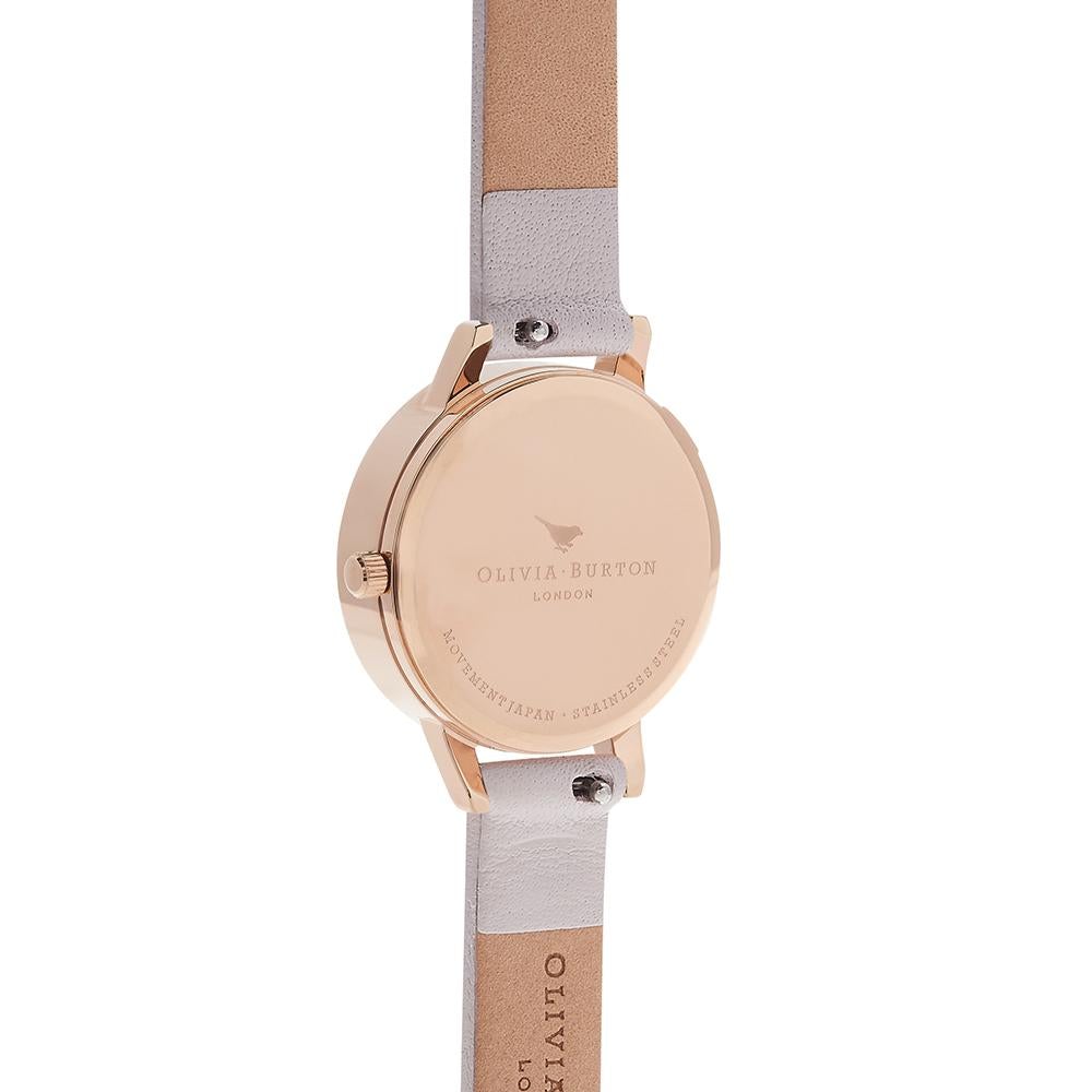 Olivia Burton Embroidered Dial Rose Gold Watch - Rose Gold