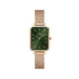 Daniel Wellington Quadro 20X26 Pressed Melrose Rose Gold & Emerald Watch