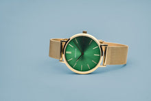 Load image into Gallery viewer, Bering Classic Polished Gold Green Watch