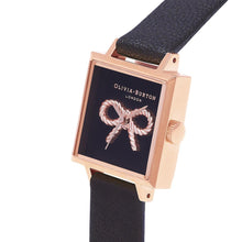 Load image into Gallery viewer, Olivia Burton Vintage Bow Rose Gold Black Watch - Rose Gold