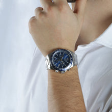 Load image into Gallery viewer, Philip Caribe Blue Sunray Silver Bracelet Chronograph