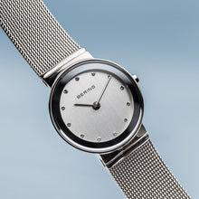 Load image into Gallery viewer, Bering Classic Polished Silver Mesh Swarovski Watch