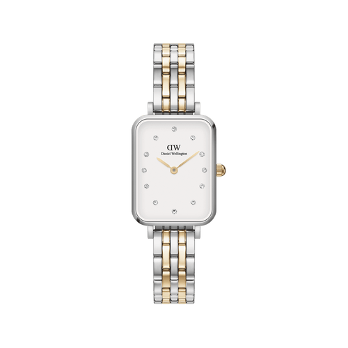 Quadro Lumine 20x26 5-Link Gold & Silver White Watch