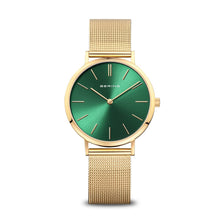 Load image into Gallery viewer, Bering Classic Polished Gold Green Watch