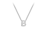 9K White Gold 'B' Initial Adjustable Letter Necklace 38/43cm