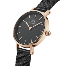 Load image into Gallery viewer, Daniel Wellington Petite 24 Pressed Ashfield Rose Gold &amp; Black Watch